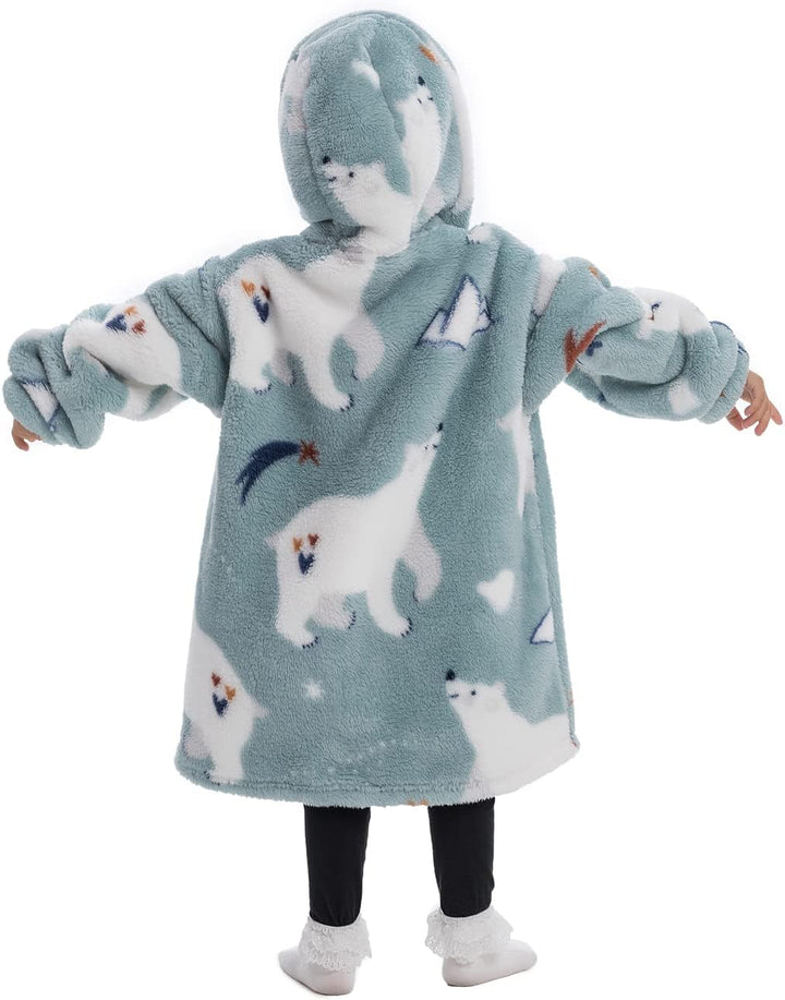 Ruiuzioong Kinder Übergrosse Kapuzenpullover,Super Weich Warmes Bequeme Tragbare Decken Sweatshirt f