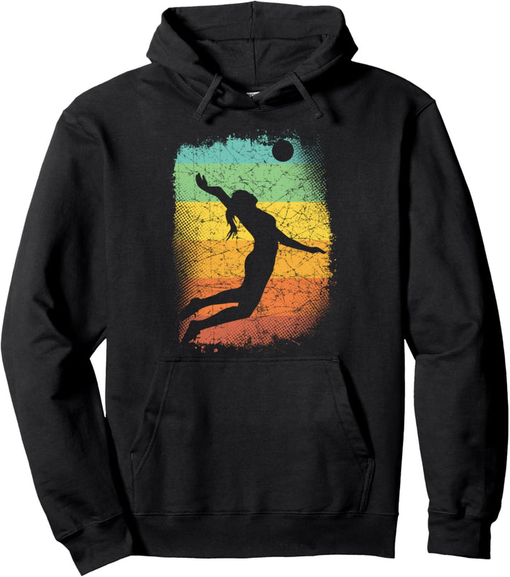 Funny Volleyball Player Gift Vintage Volleyball Pullover Hoodie