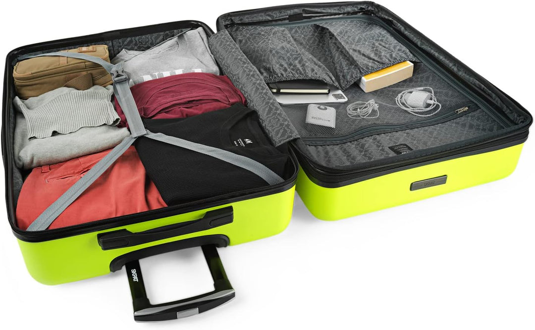 SKPAT Reisekoffer-Set, 4 Räder, Reisekoffer-Set, leicht, mit Zahlenschloss Pistaziengrün M, Pistazie