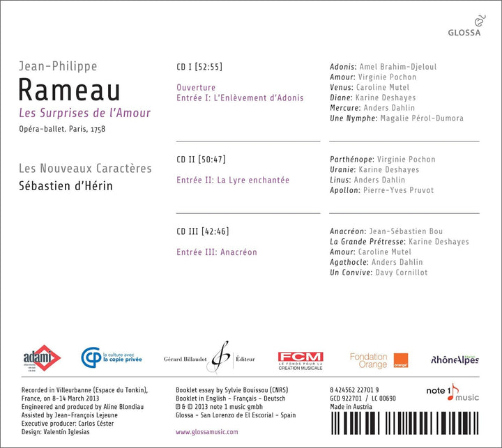 Rameau: Les Surprises De L'amour, Audio-CD