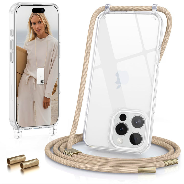 GOODVISH Handykette für iPhone 16 Pro Hülle mit Band (6.3") | Kameraschutz und Bildschirmschutz | |