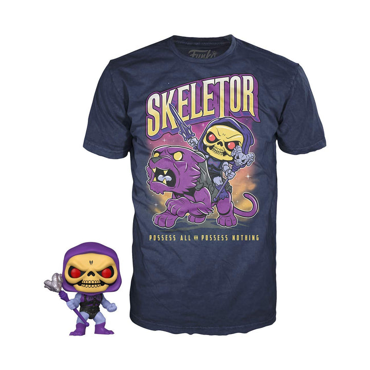 pop Funko Tees Masters of The Universe - Skeletor Glow in The Dark Vinyl Figure & T-Shirt Box Set Si
