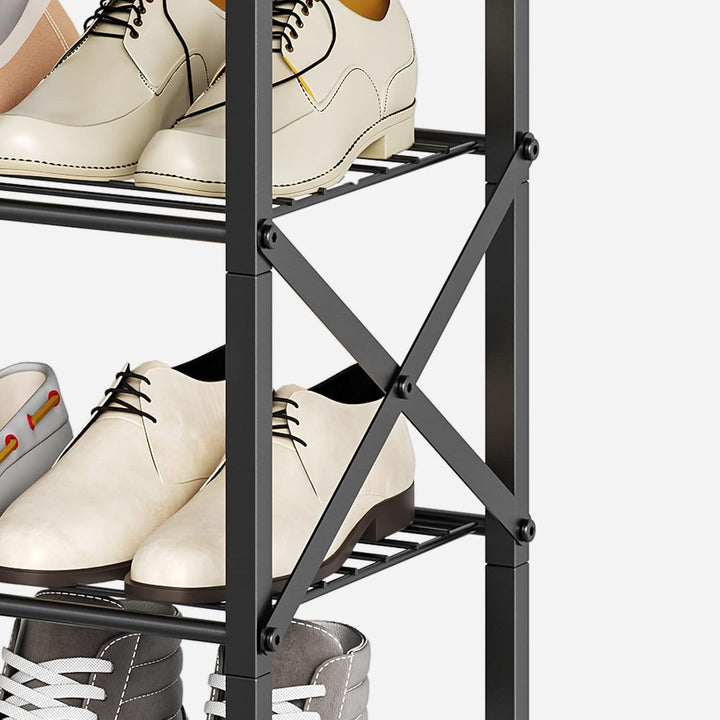 Schuhregal hoch, Schuhablage mit 10 Ebenen, Schuhschrank mit grosser Kapazität, für 40 Paar Schuhe,