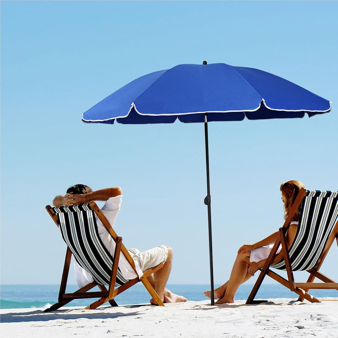 Sekey Sonnenschirm 160 cm mit Schutzhülle, Sonnenschirm Strand mit Neigungswinkel und Höhe verstellb