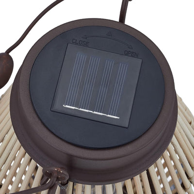 Relaxdays Solarlampe, Laterne, integrierte LED Lichterkette, Garten, Balkon & Terrasse, Outdoor Leuc