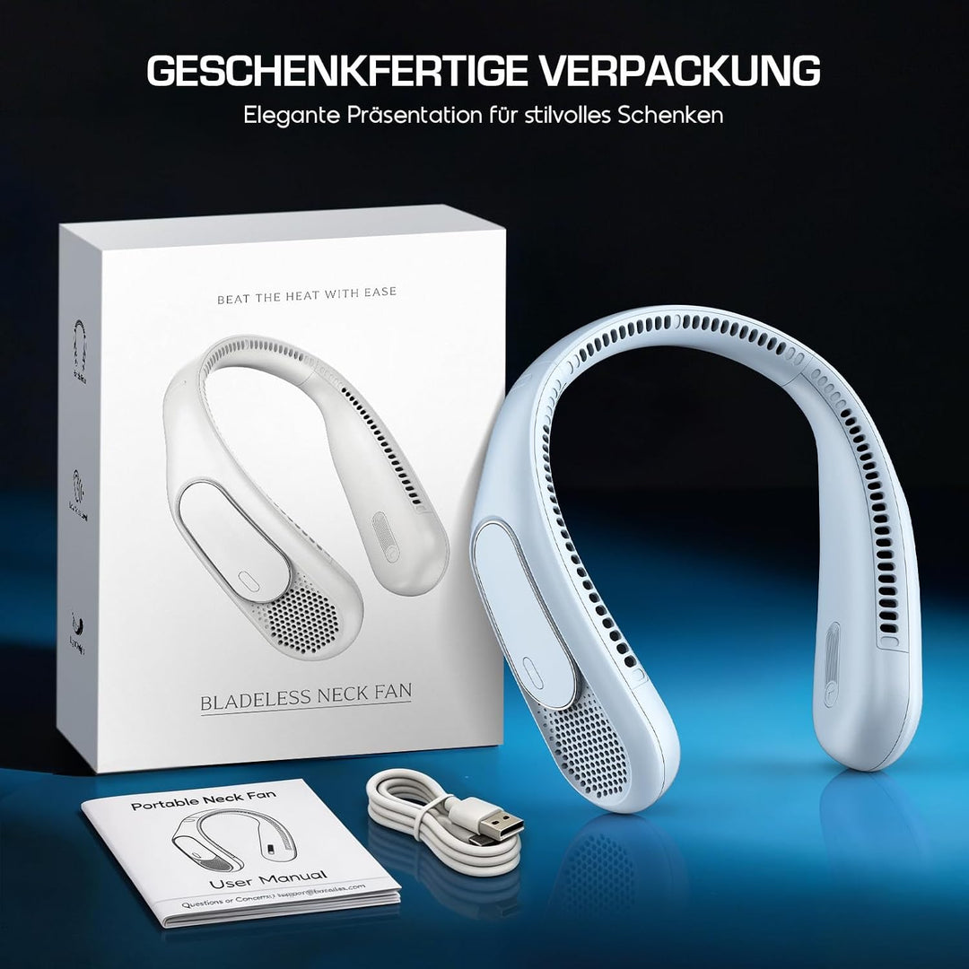 Nackenventilator 6000mAh | Ventilator Hals Hängend, Tragbarer, 4 Geschwindigkeiten, Freihändiger, fü