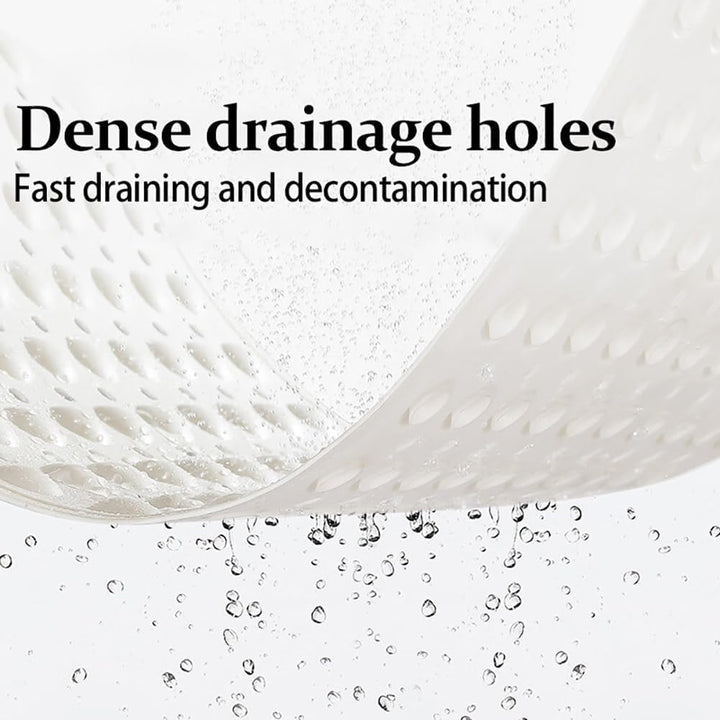 Duschmatte rutschfest 106x66cm,Antirutschmatte Dusche aus TPE,Weiss | mit Fussbürsten-Zone,mit Saugn