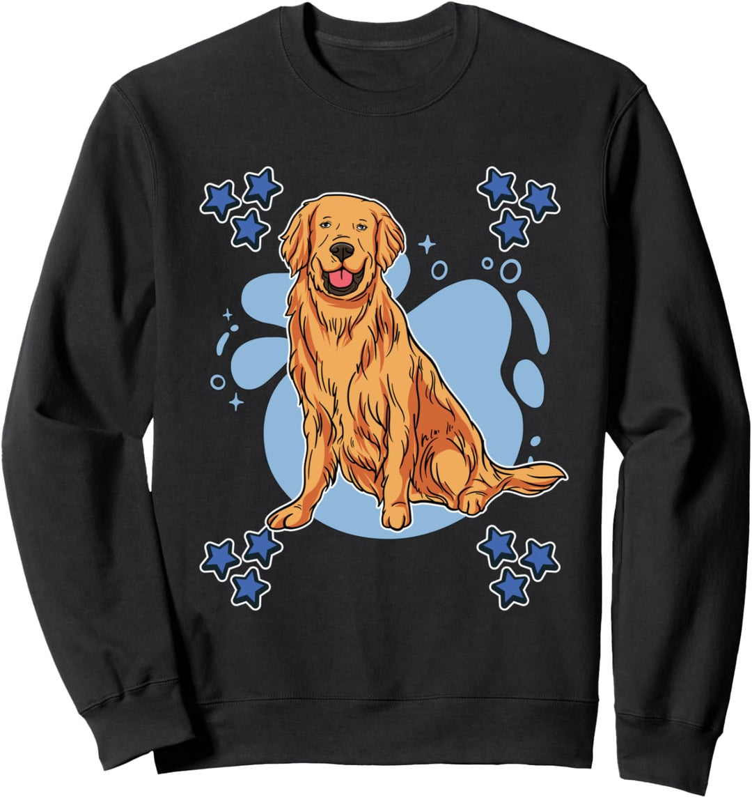 Herren Goldie Zeichnung Sterne Jungen Golden Retriever Sweatshirt