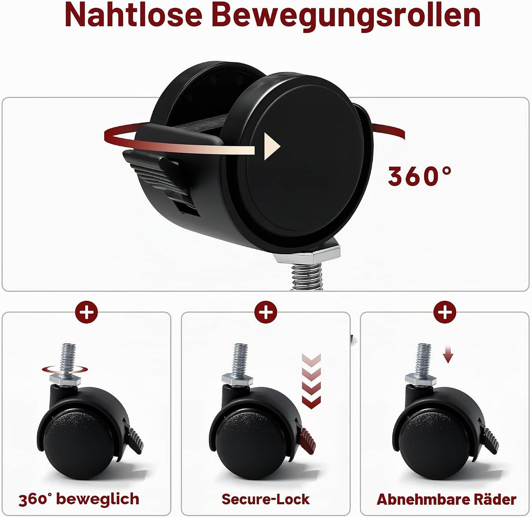 KitHreo Unterbettkommode mit Rollen, 2 Stück Unterbett-Aufbewahrungsbehälter, rollender Unterbett-Or