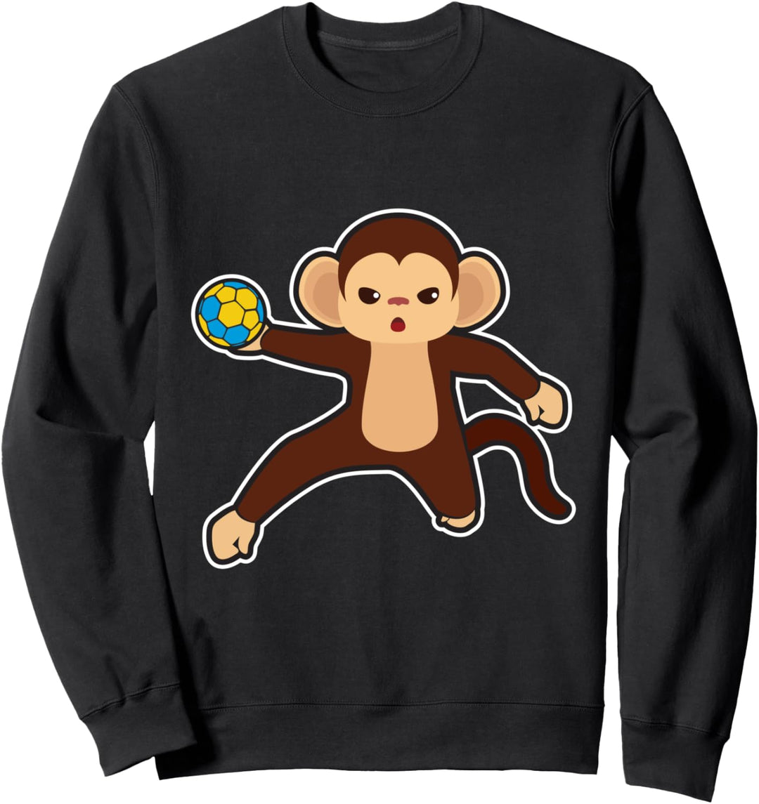 Affe Handballer Handball Sport Sweatshirt