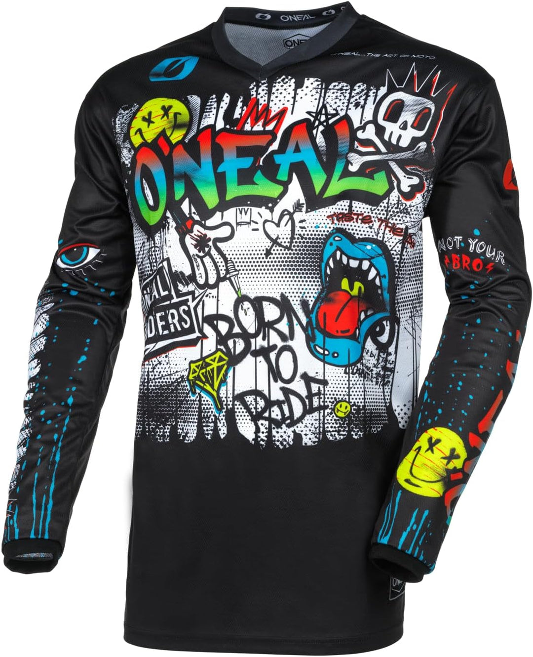 O'NEAL | Motocross-Jersey Langarm | MX Enduro | Gepolsterter Ellbogenschutz, V-Ausschnitt, atmungsak