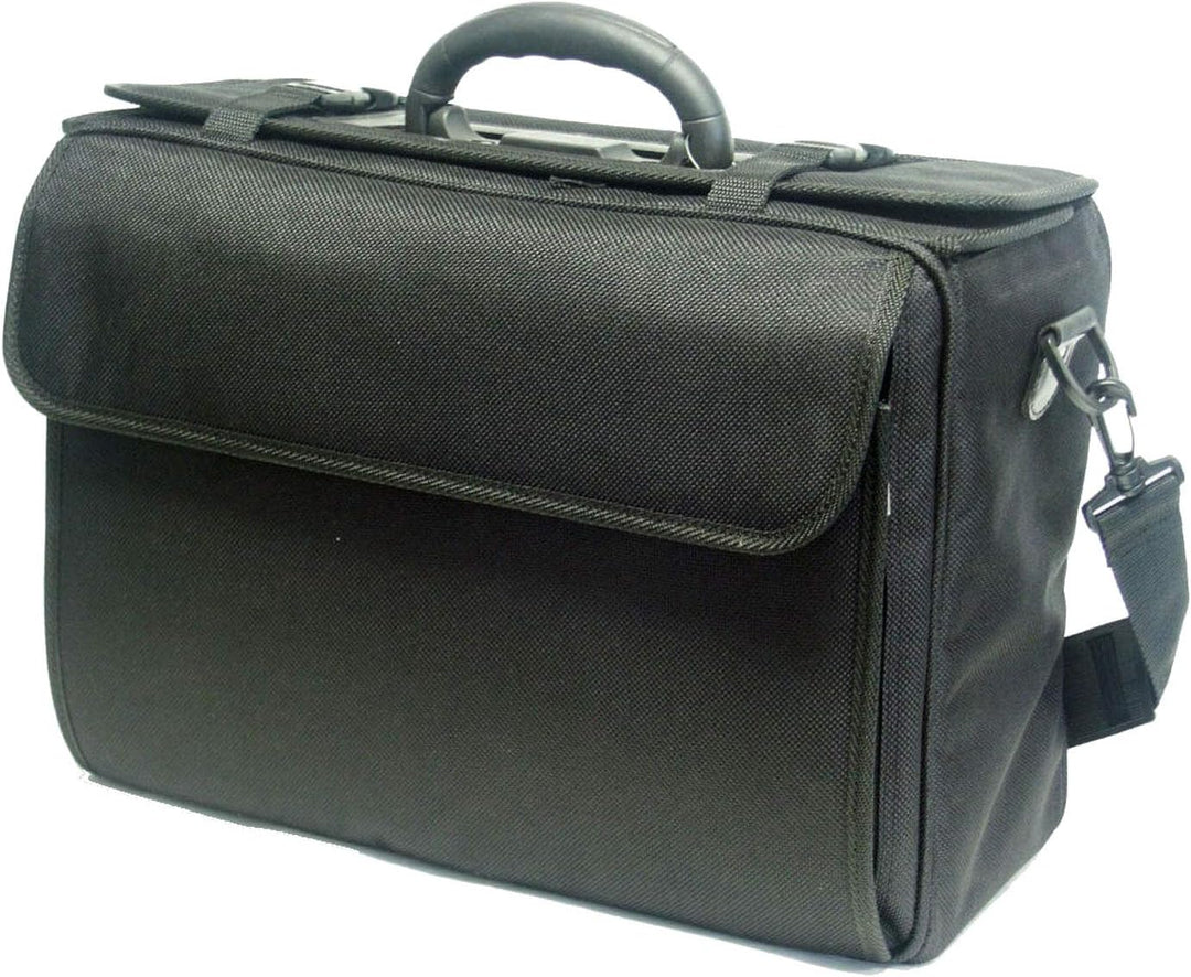 Bowatex Pilotenkoffer Aktenkoffer Dokumenten Koffer Schwarz 44 cm Klein 1,7 kg