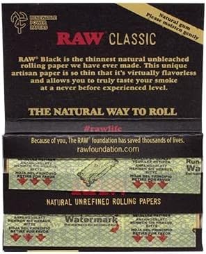 RAW 19424 Black Classic-Single Wide-Double Window-25 Heftchen a 100 Blatt, Papier, Brown
