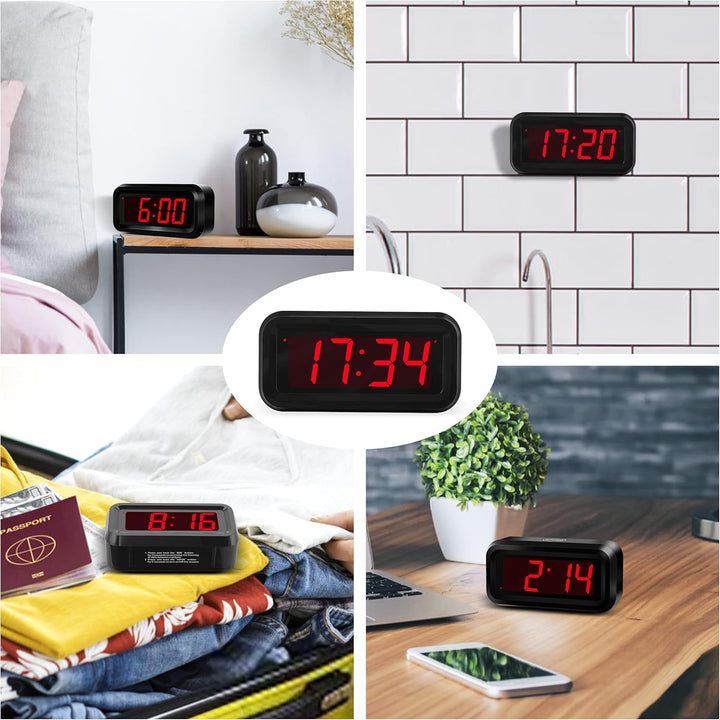 KWANWA Schreibtisch/Nachttisch/Wand Digital LED Alarm Uhr mit Big 3 cm LED Time Display, AA Batterie