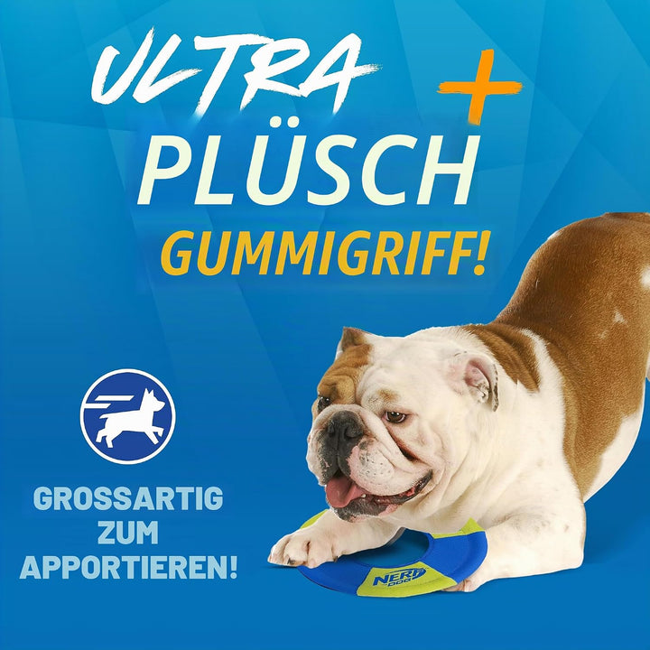 Nerf Dog Toss and Tug Ring Hundespielzeug, Fliegende Scheibe, leicht, langlebig und wasserabweisend,