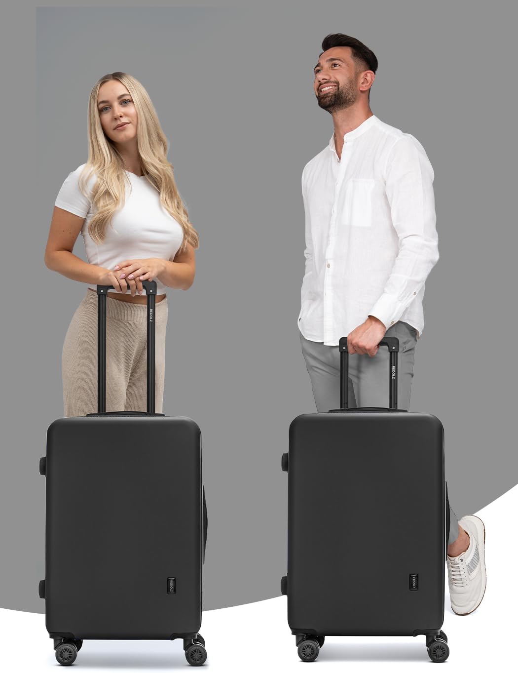 REDOLZ mittelgrosser Hartschalen Check-in Koffer | Trolley 44 x 25 x 67 cm aus hochwertigem ABS Mate