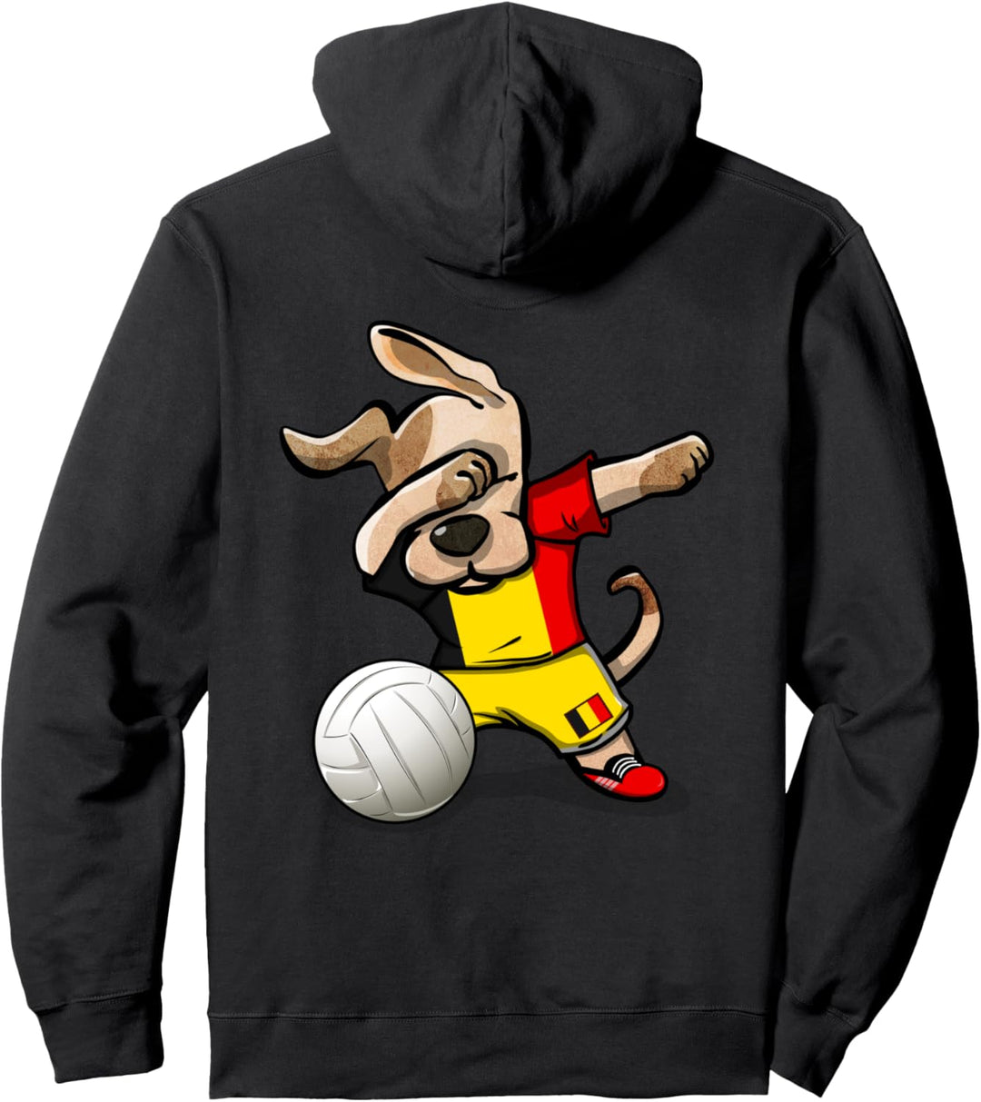 Drôle Dabbing Chien Dog Belgien Volleyball Belgische Flagge Pullover Hoodie