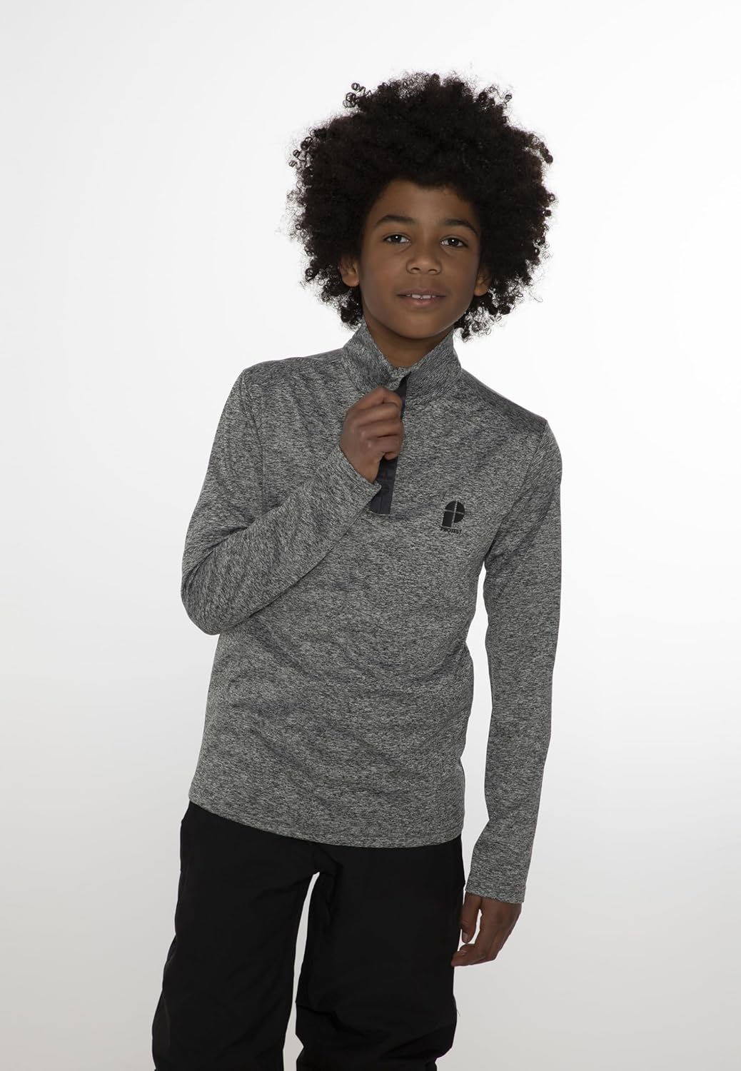 Protest Jungen 1/4-reissverschluss WILLOWY JR 104 Dark Grey Melee, 104 Dark Grey Melee