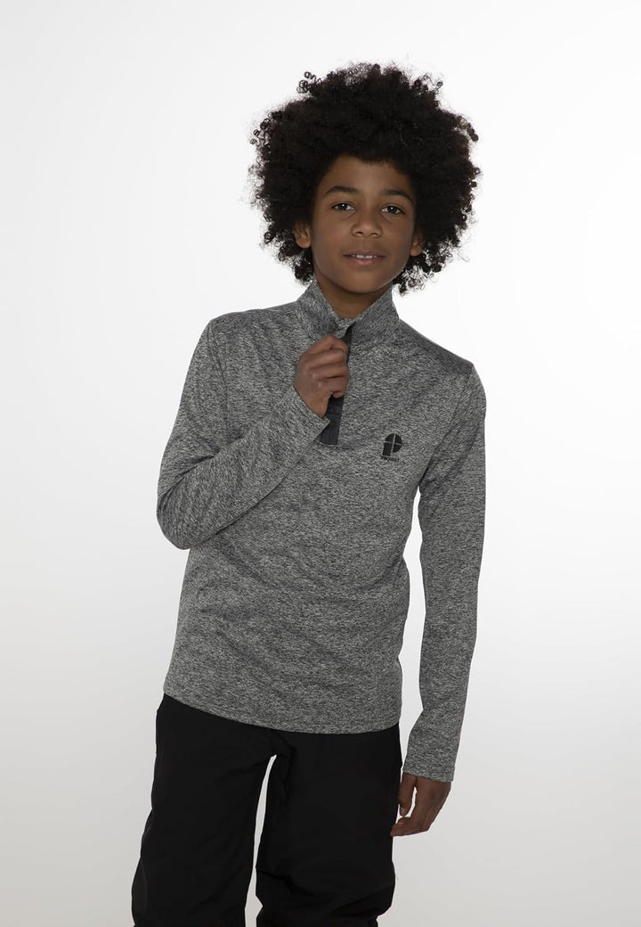 Protest Jungen 1/4-reissverschluss WILLOWY JR 104 Dark Grey Melee, 104 Dark Grey Melee