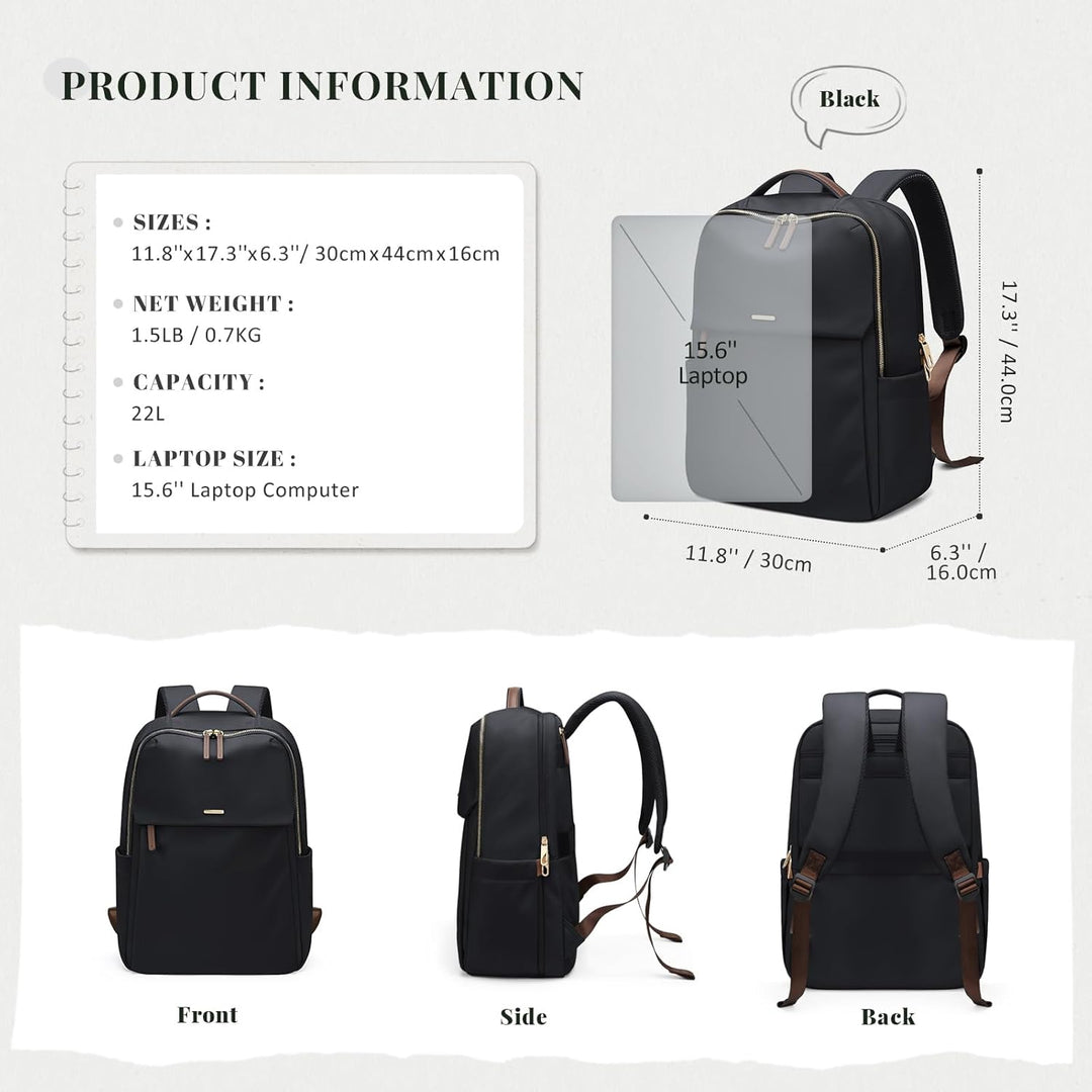 GOLF SUPAGS Laptop Rucksack Damen für 15,6 Zoll Arbeitsrucksack Anti Diebstahl Casual Daypack für Ar