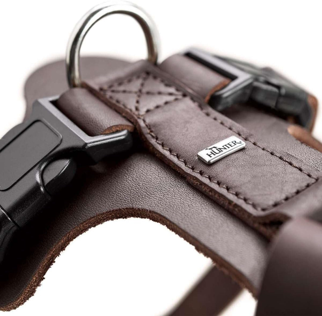 HUNTER Aalborg Hundegeschirr, Leder, M-L/1, Dunkelbraun dunkelbraun M-L/1, dunkelbraun M-L/1