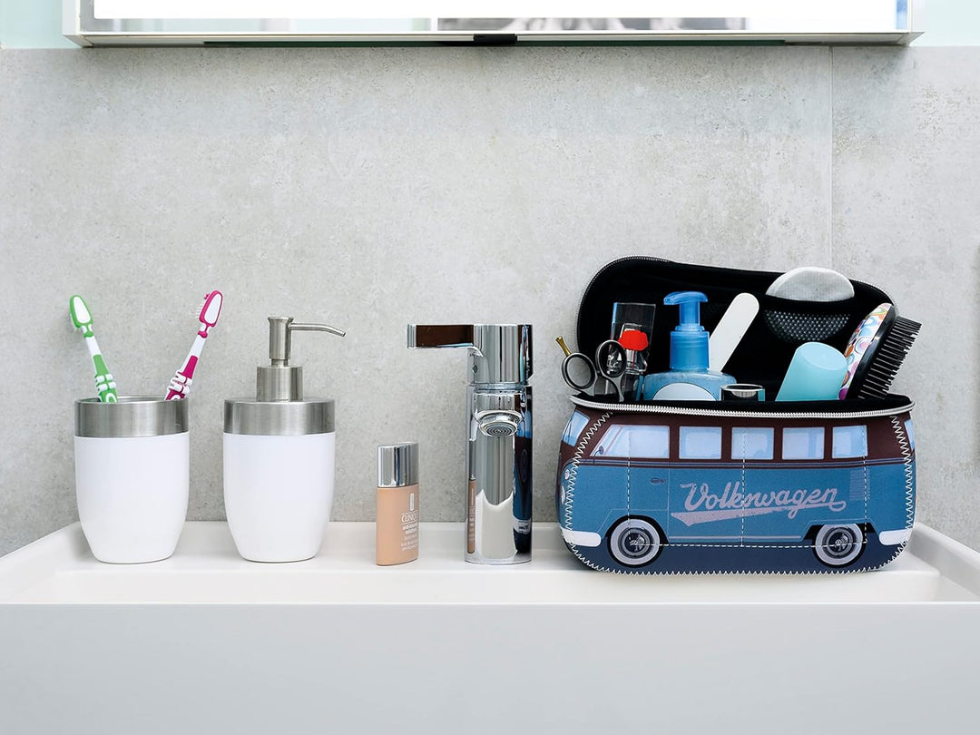BRISA VW Collection - T1 Bulli Bus Kulturbeutel Kosmetiktasche | Volkswagen Universaltasche Waschbeu