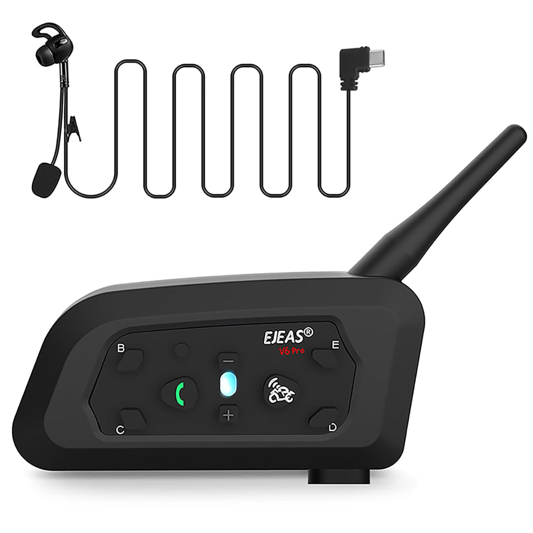 EJEAS V6C Professionelles Fussball Schiedsrichter Bluetooth Intercom Headset, 800m 2 Personen Volldu