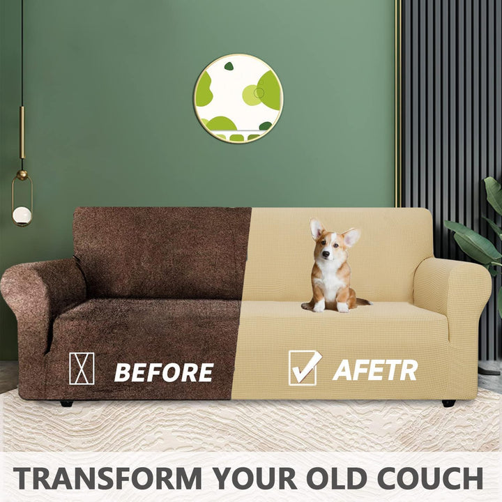 YSTELLAA High Stretch Sofa Überzug 4 Sitzer, Couch Bezug rutschfest, Universal Sofahusse Elastische,