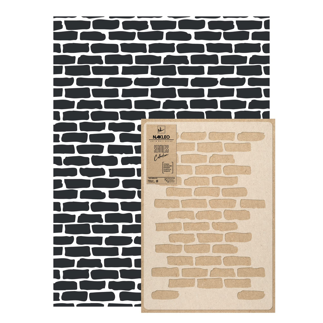 NAKLEO Wiederverwendbare Kunststoff-Schablonen - 59x95cm - Ziegelwand Wand Nachahmung - Grosse Wiede