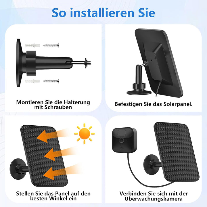 4-W-Solarpanel kompatibel mit Blink-Kamera, für Blink Outdoor 4 (4. Generation)/Blink Outdoor (3. Ge