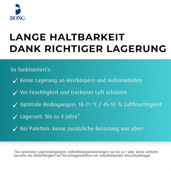 Bong Versandtasche B4 (100 Stück), haftklebende Versandtaschen ohne Fenster, fadenverstärkte weisse