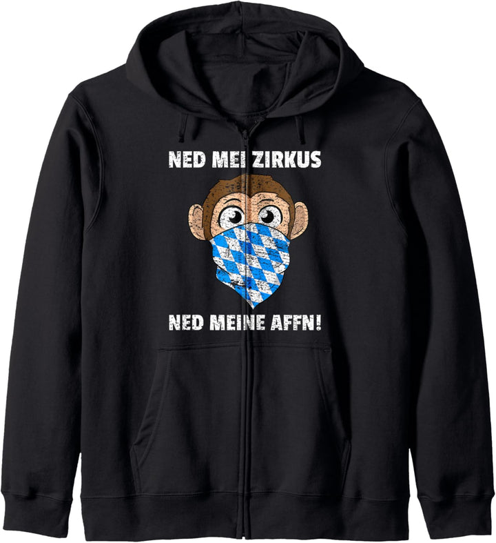 Ned Mei Zirkus Ned Meine Affn Bayrisch Vintage Kapuzenjacke