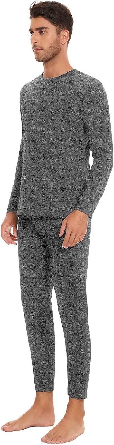 SIMIYA Thermounterwäsche Herren 2er Set Warme Unterwäsche mit Innenfleece, Thermo Oberteil und Unter