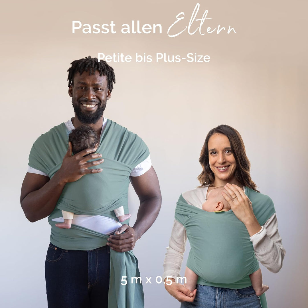 Boba Babytragetuch ab Geburt bis 15 kg - Kuschelweiches & Stützendes Baumwollfrottee, Tragetuch Baby
