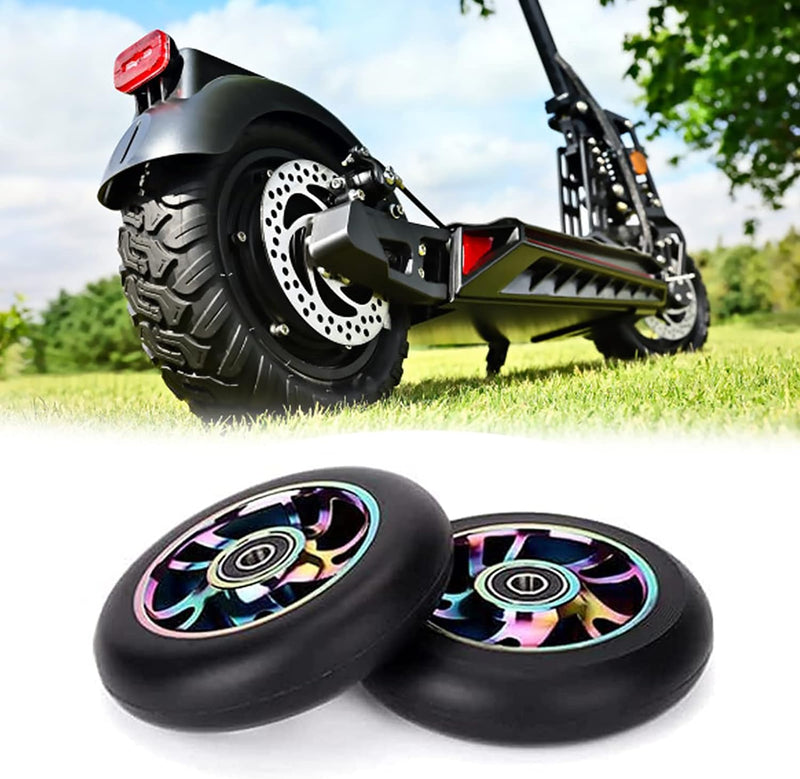 Scooter Ersatzräder, 2 Stück 100mm Stunt Scooter Ersatzräder 88A Vollreifen Scooter Rollen Räder mit