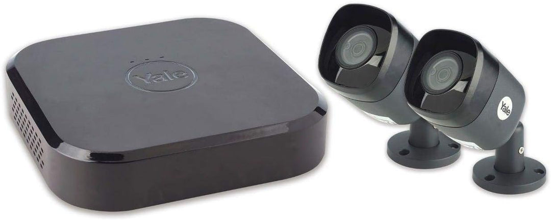 Yale SV-4C-2ABFX Smart Home CCTV Kit-HD1080, 2 Kameras, 4 Kanäle, 1TB Festplatte, Schwarz