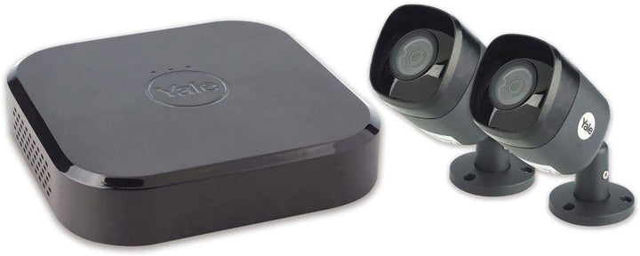Yale SV-4C-2ABFX Smart Home CCTV Kit-HD1080, 2 Kameras, 4 Kanäle, 1TB Festplatte, Schwarz