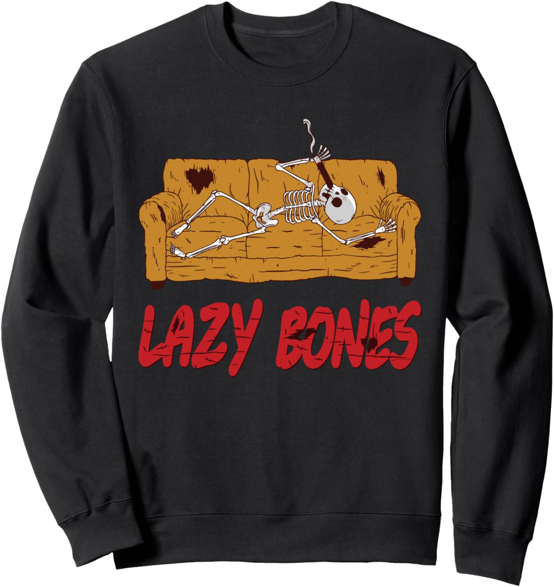 Zigarre rauchendes Skelett auf dem Sofa am chillen Lustiges Sweatshirt