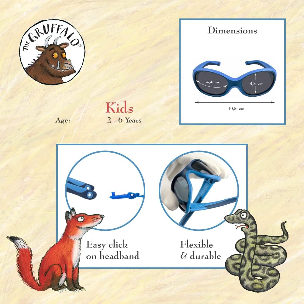 ActiveSol Grüffelo Kinder Sonnenbrille - Mädchen & Jungen - polarisiert, 2-6 Jahre Blau | Fuchsspies
