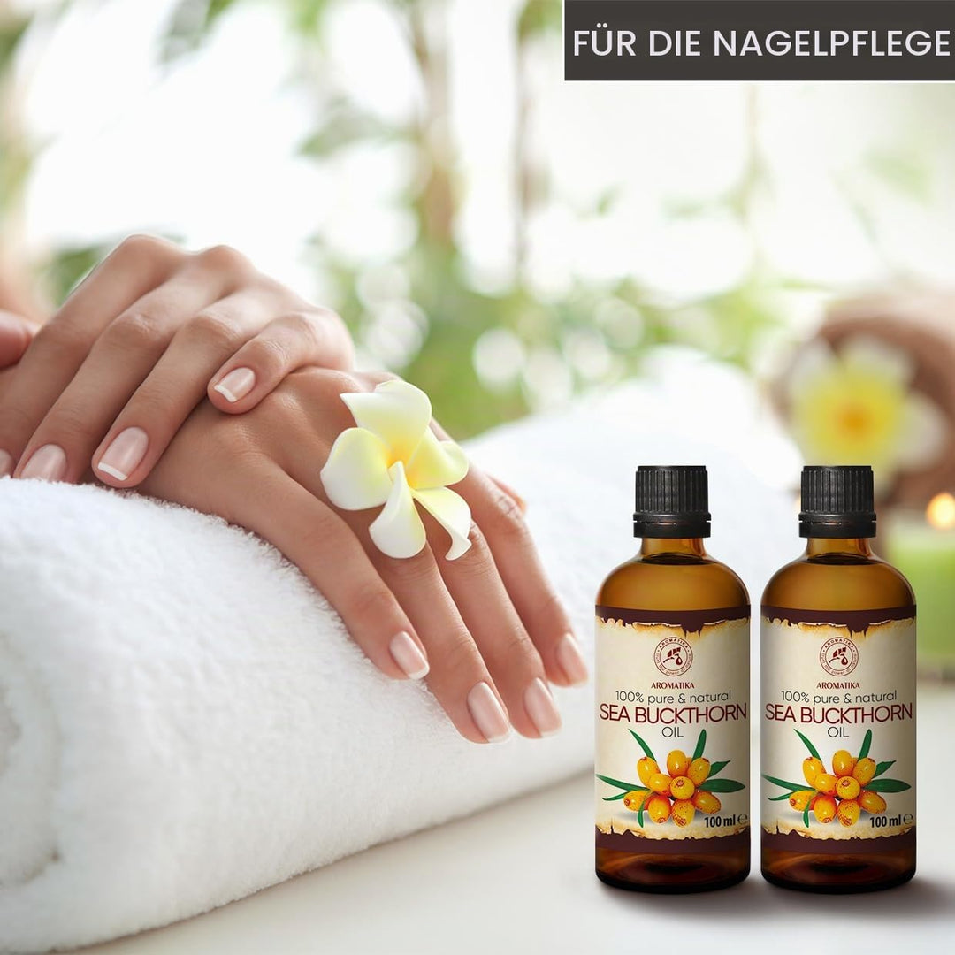 Sanddornöl 200ml - Hippophae Rhamnoides - 2x100ml - Kaltgepresst - Sanddorn Öl - Sea Buckthorn Oil -