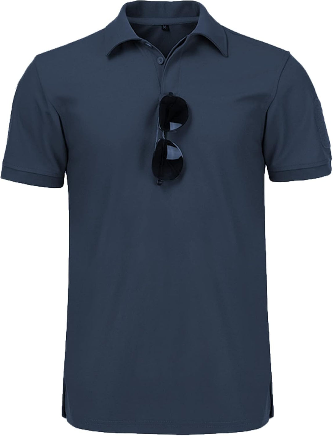geeksport Poloshirt Herren Golf Kurzarm Freizeit Sport Polo Tennis Tshirts mit Brillenhalter Knopfle