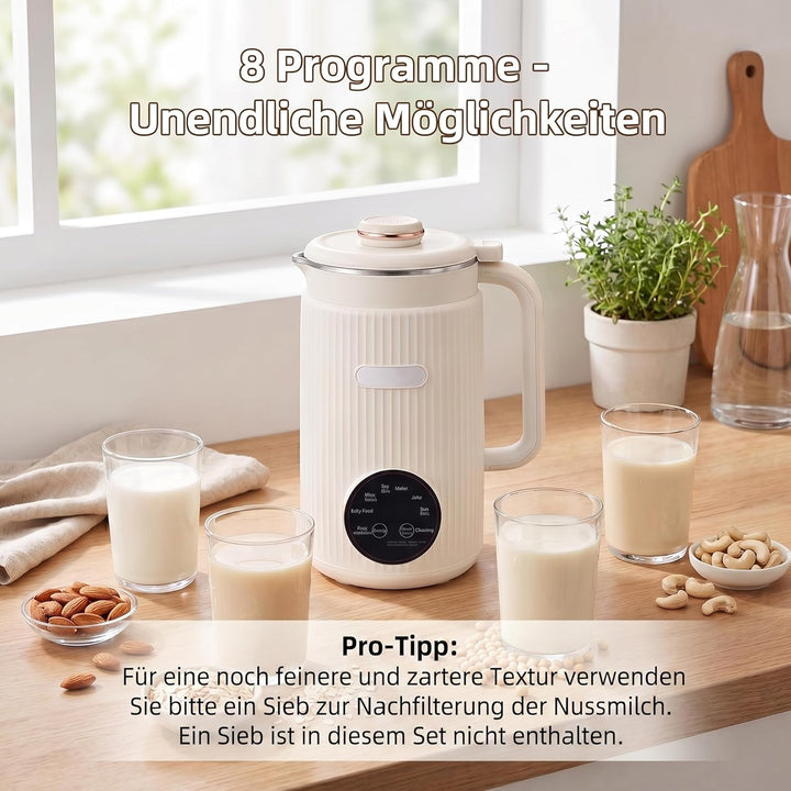 Irishom Nussmilchmaschine, Automatische Mandelmilchmaschine für selbstgemachte Pflanzenmilch, Hafer,