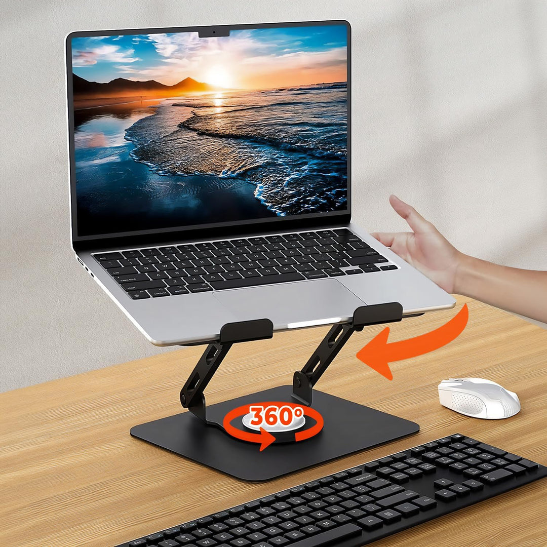 Media-Tech MT2662 Verstellbarer Laptopständer 10-17 Zoll | 360° Drehbares Ergonomisches Schreibtisch