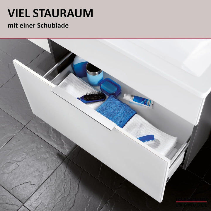FACKELMANN Waschtischunterschrank KARA / Badschrank mit Soft-Close-System / Masse (B x H x T): ca. 8