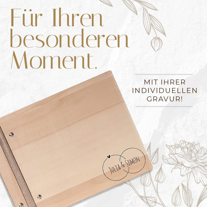 Hochzeitideal – Personalisierbares Gästebuch Hochzeit Adri E14 mit 40 Seiten I Hochzeit Gästebuch au