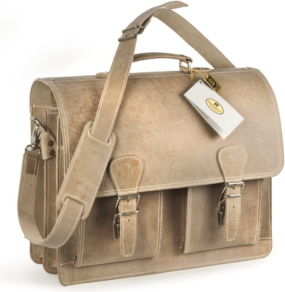 Klassische Aktentasche Lehrertasche aus Leder, für Damen und Herren, in verschiedenen Farben, 600 He