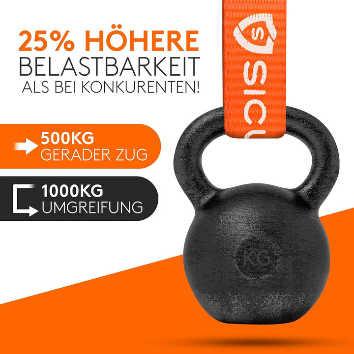 SICURIT. Spanngurte mit Ratsche – 4 Stück 6m, 1000Kg – TÜV G/S geprüft – DIN EN 12195-2 – Extrem rob