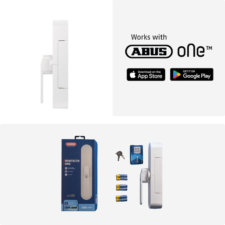ABUS Fensterantrieb WINTECTO One – Smarter Fenstergriff für Fenster, Balkon- und Terrassentür – mit