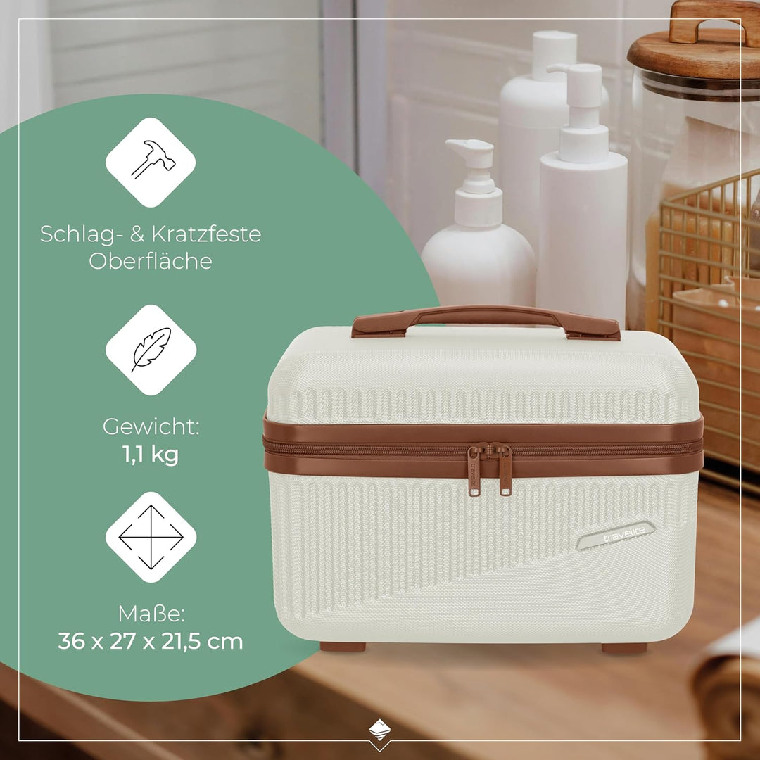 travelite Beautycase Hartschale Handgepäck, Bali, Kosmetikkoffer mit Organizer -und Aufsteckfunktion