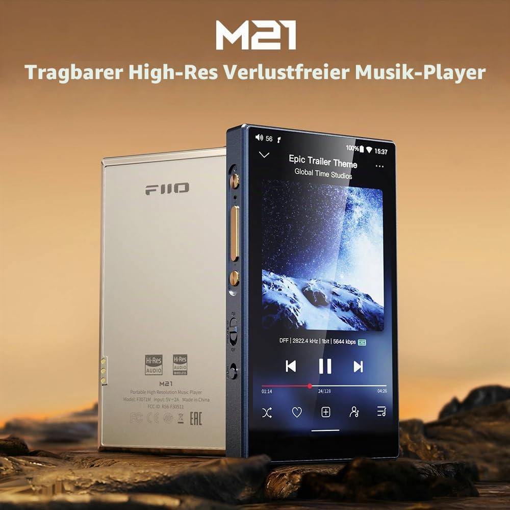 FiiO M21 Android 13 tragbarer Musik-Player, MP3, Snapdragon 680, 4 x CS43198 DAC-Chips, Hi-Res-Audio